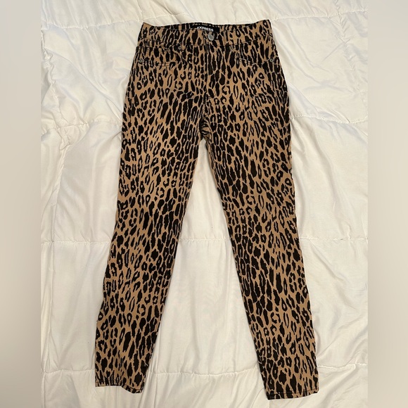 Express Cheetah Leopard Print Jeans - Picture 1 of 4